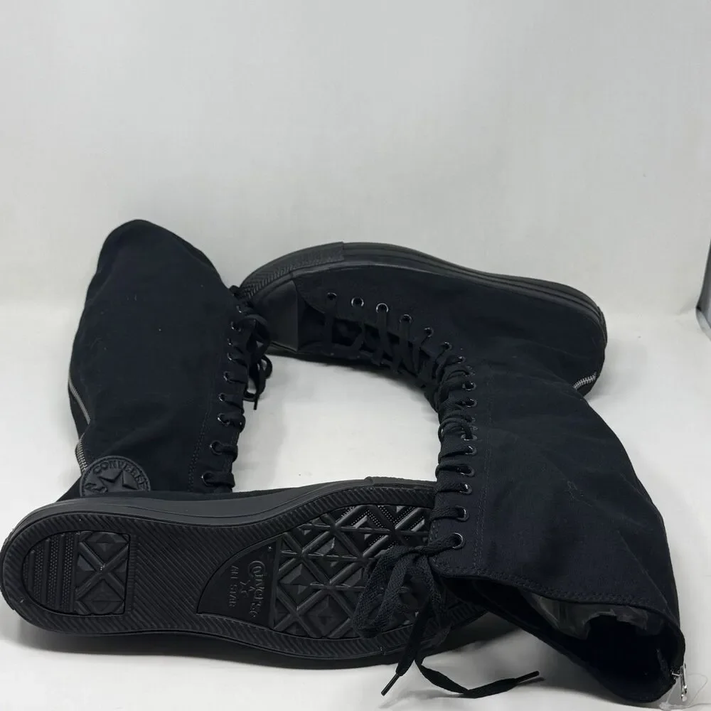 Converse XXHI Knee High Sneakers Mens 13 Triple Black Back Zipper Skater Punk - Picture 7 of 14